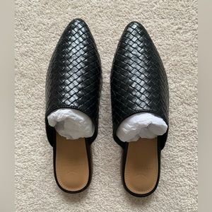 Mark Fisher Black Leather Mules - Size 7